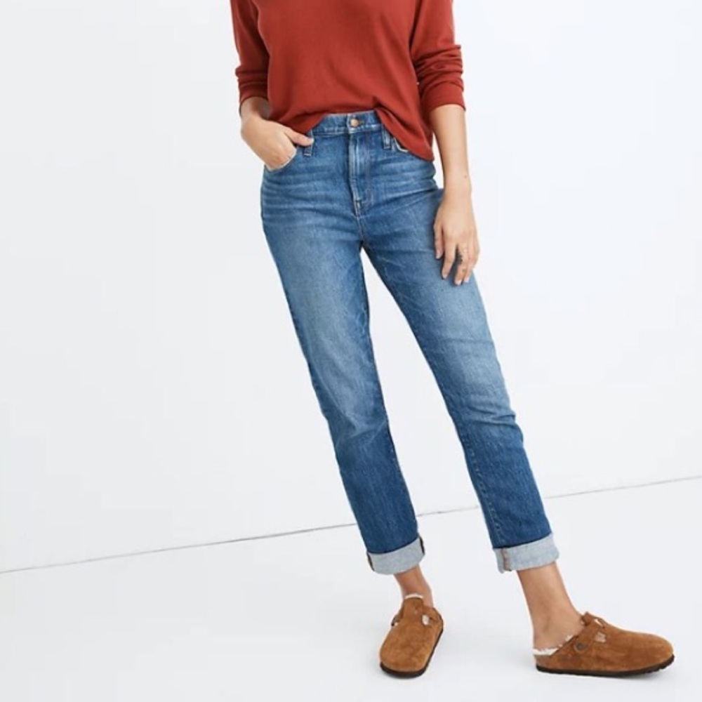 NWT MADEWELL PETITE HIGH-RISE SLIM BOYFRIEND JEAN